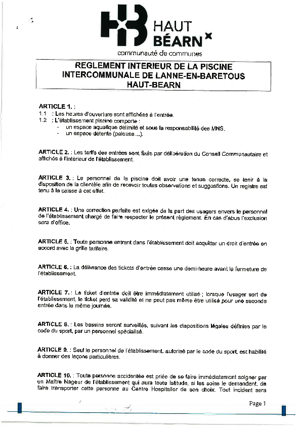 Règlement intérieur