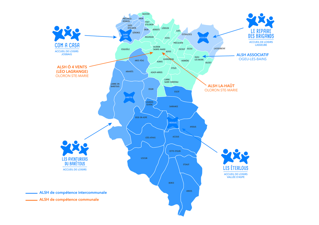 Carte des ALSH du territoire