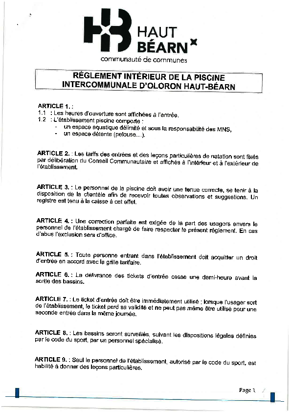 Règlement intérieur